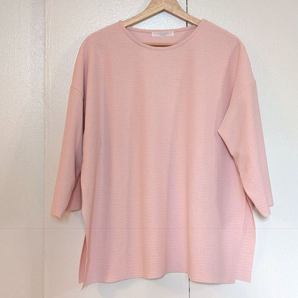 NWOT Chocolate Korea Pink 3/4 Sleeve Relaxed Fit Top (Estimated size 2XL)